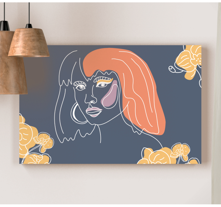 Abstract girl painting bedroom wall prints - TenStickers