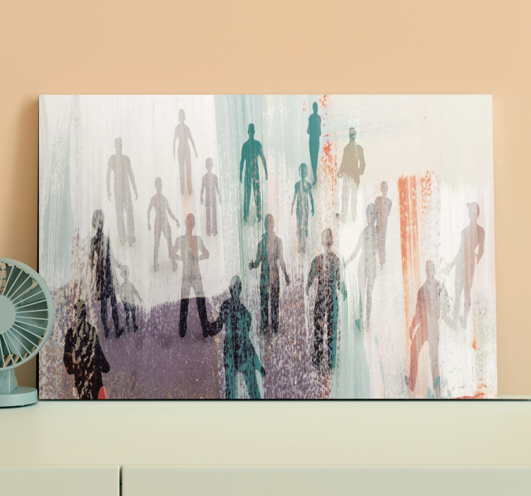 Abstract painting of people retro canvas - TenStickers
