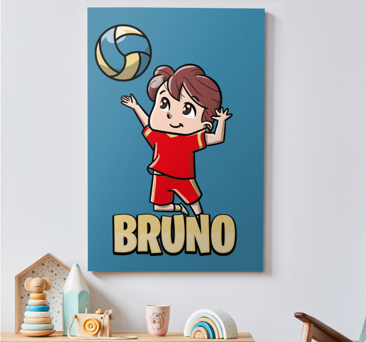 Active Boy with Volleyball teen canvas prints - TenStickers