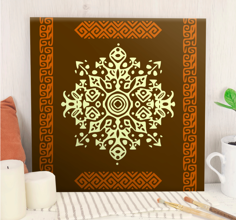 African style brown and yellow abstract canvas - TenStickers