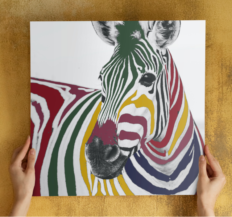 Animal canvas wall art colorful zebra portrait - TenStickers