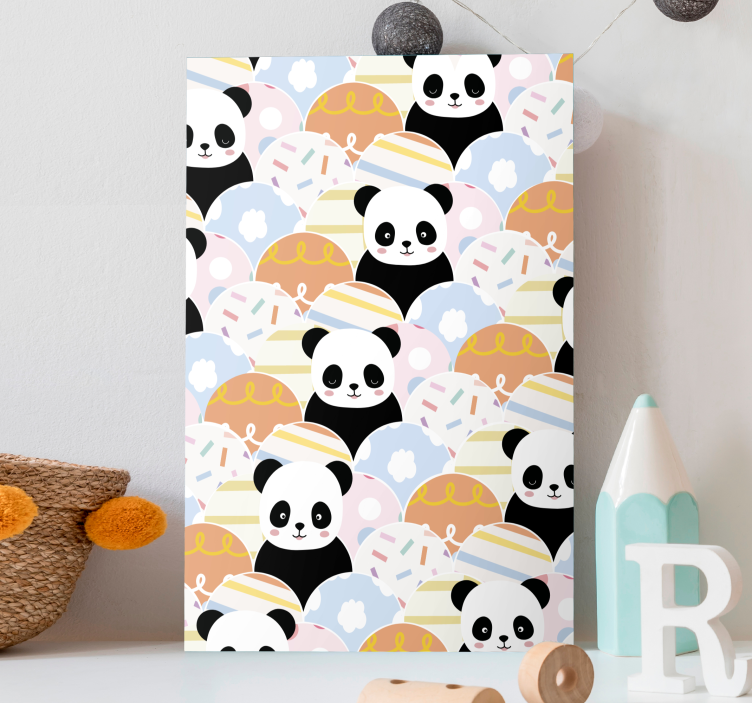 Animal canvas wall art playful panda designs - TenStickers