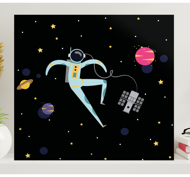 Astronaut in Space framed gaming wall art - TenStickers