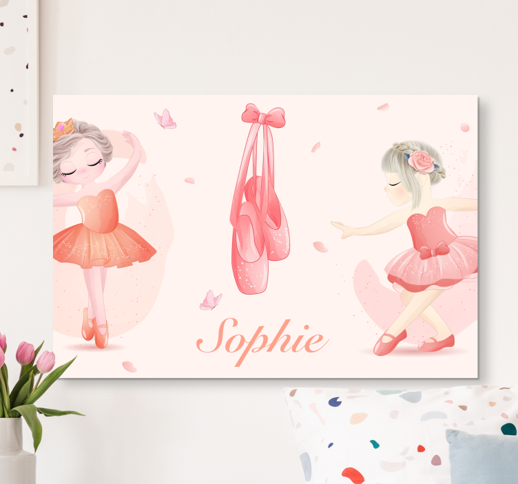 Personalised Kids Ballerina Canvas Print - TenStickers