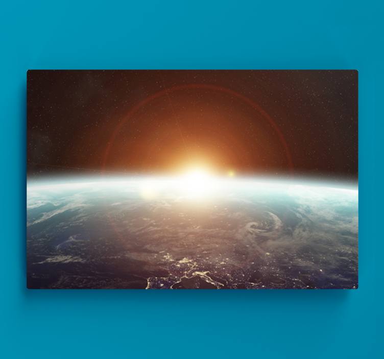 Beautiful golden earth space design canvas - TenStickers
