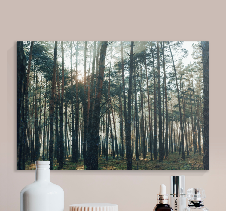 Pinewood forest design landscape canvas - TenStickers