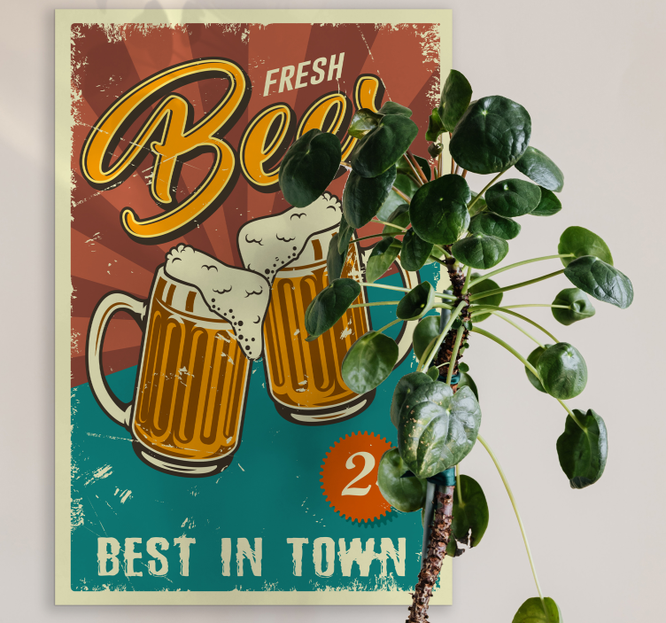 Best beer in town Bar canvas print - TenStickers