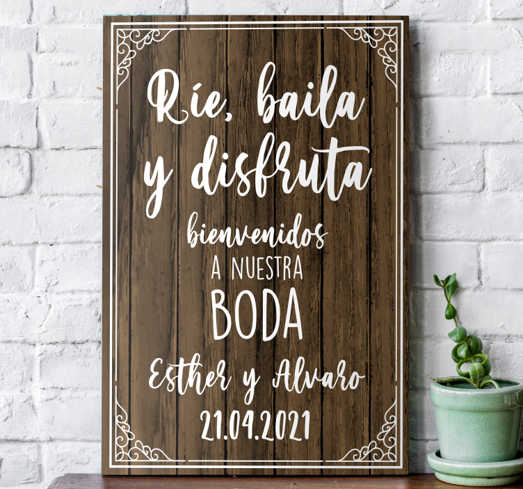 bienvenidos a nuestra boda  wall art canvas - TenStickers