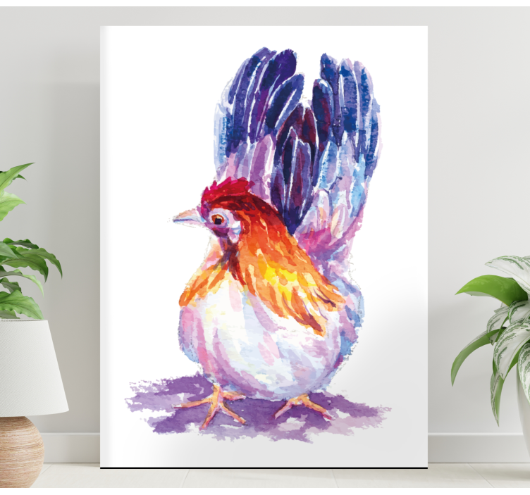 Bird canvas wall art colorful rooster artwork - TenStickers