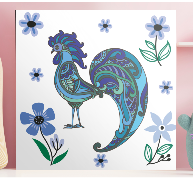 Blue artistic colorful chick bird canvas art - TenStickers