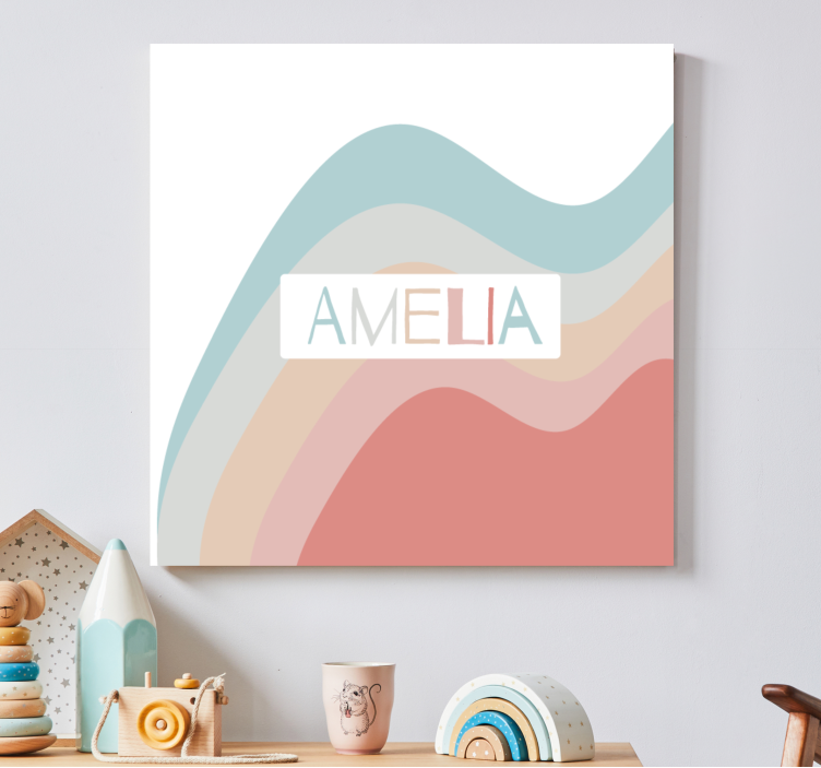 "Boho" rainbow waves nursery canvas - TenStickers