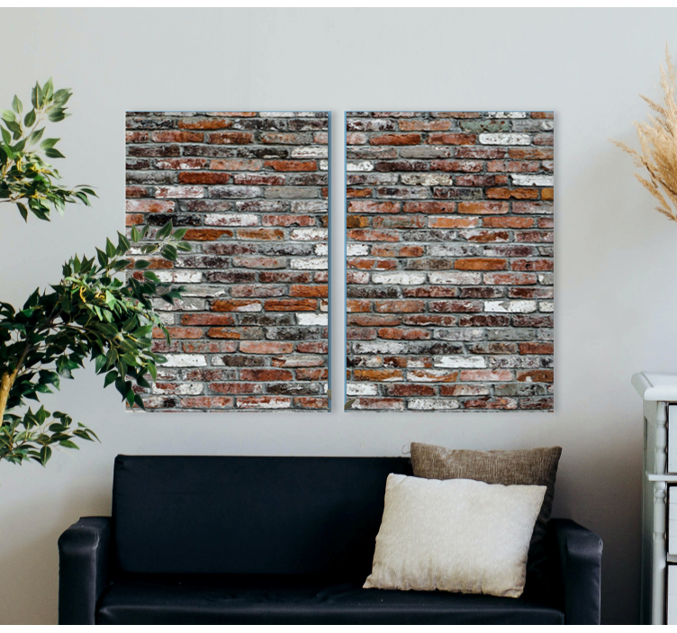 Brick pattern  rustic canvas art - TenStickers