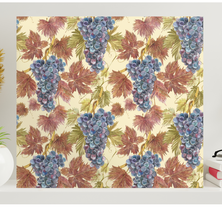 Brown background purple grapes  fruit canvas - TenStickers