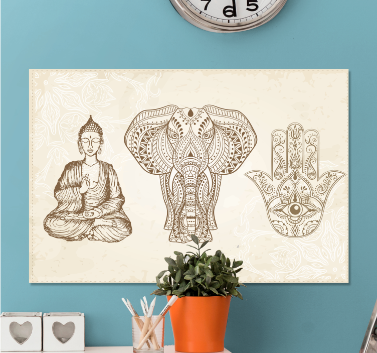 Buddha Hamsa Hand Symbol modern canvas - TenStickers