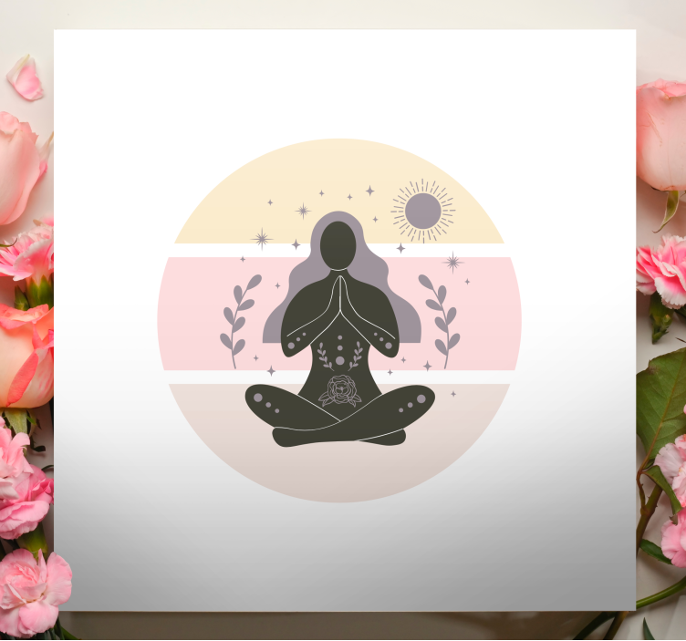 Buddha wall art meditation pose print - TenStickers
