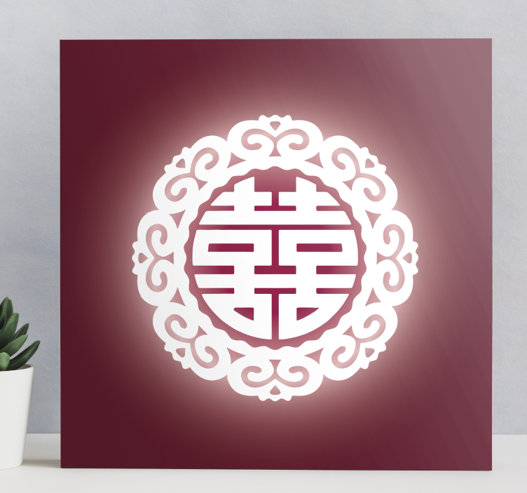 Buddha wall art red chinese character for peace - TenStickers