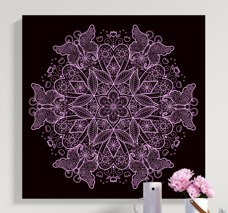 Butterfly Mandala butterfly canvas wall art - TenStickers