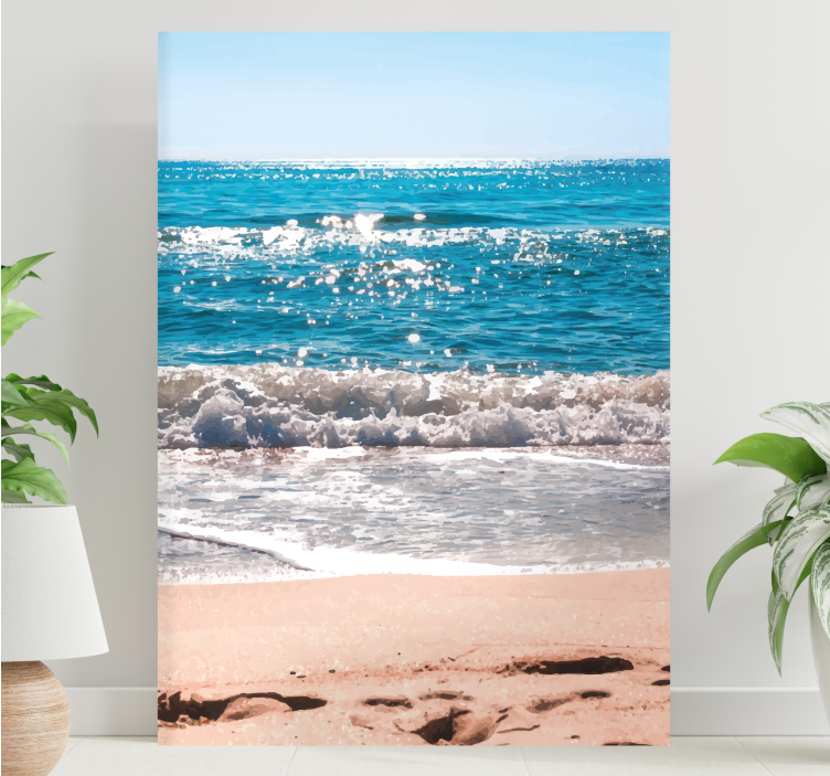 Calm beach on a sunny day landscape canvas - TenStickers