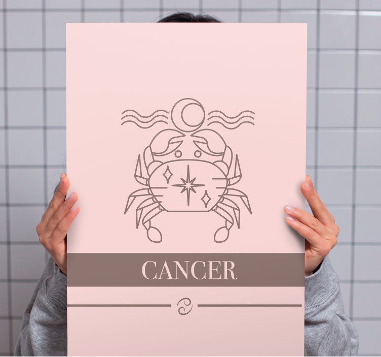 Cancer pink card zodiac sign bedroom wall print - TenStickers