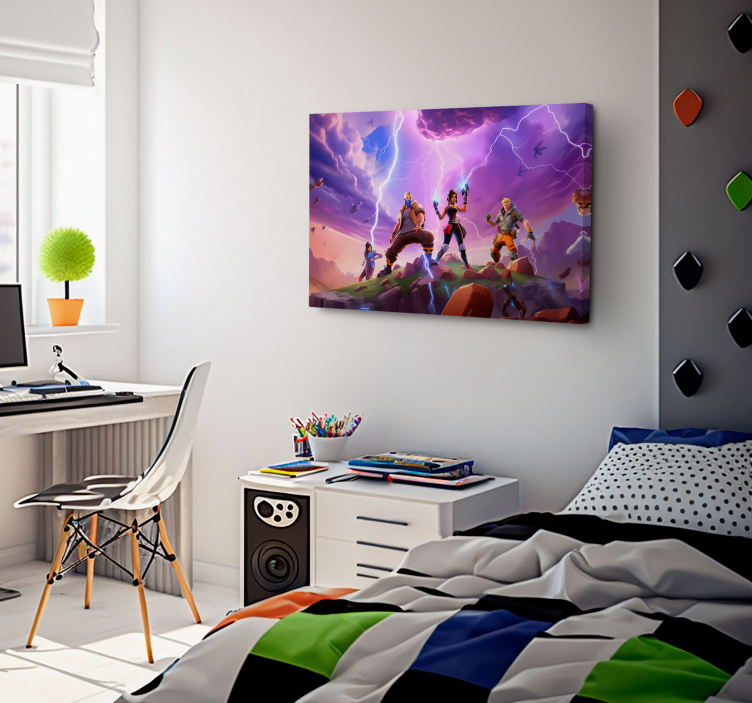 characters in a storm framed gaming wall art - TenStickers