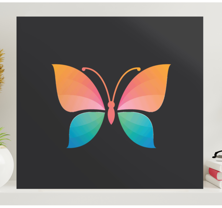 Chromatic colourful butterfly canvas wall art - TenStickers