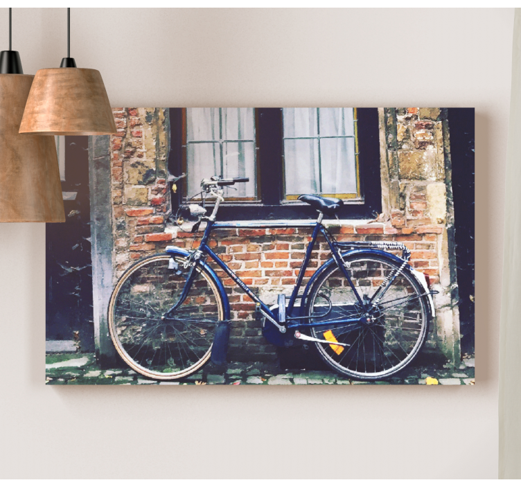 Cityscape wall art bicycle by brick - TenStickers