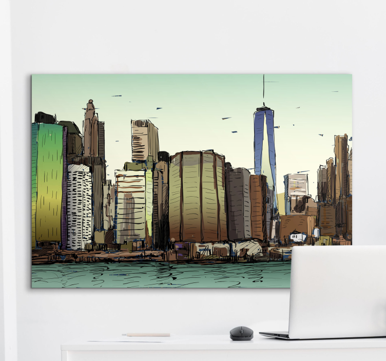 Cityscape wall art cityscape viewpoint - TenStickers