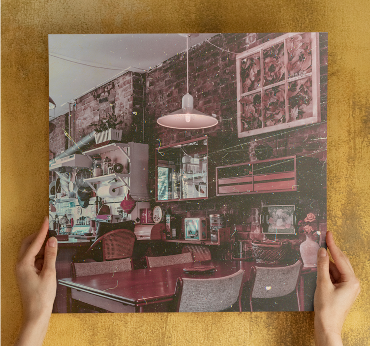 Cityscape wall art vintage café scene - TenStickers