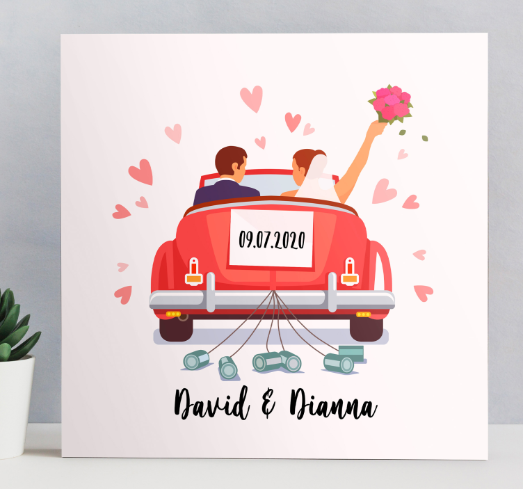 coche boda personalizable Wedding canvas - TenStickers
