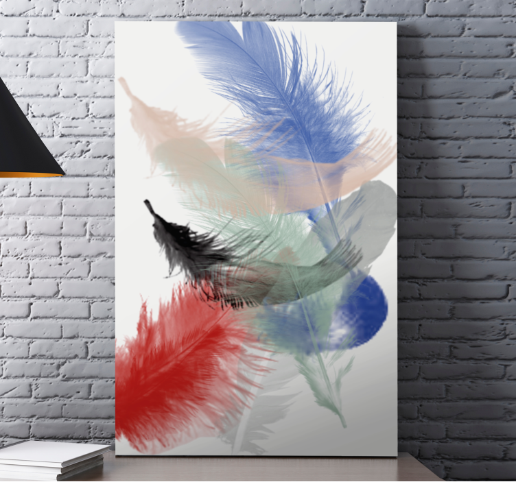 Colorful abstract feathers design modern canvas - TenStickers