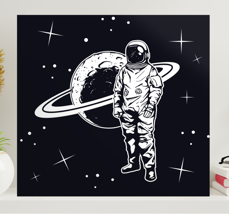 Astronaut with planet bedroom wall prints - TenStickers