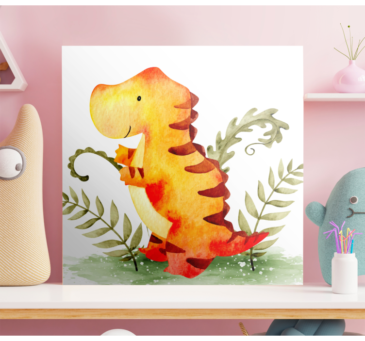 Dinosaur canvas wall art charming baby dinosaur - TenStickers
