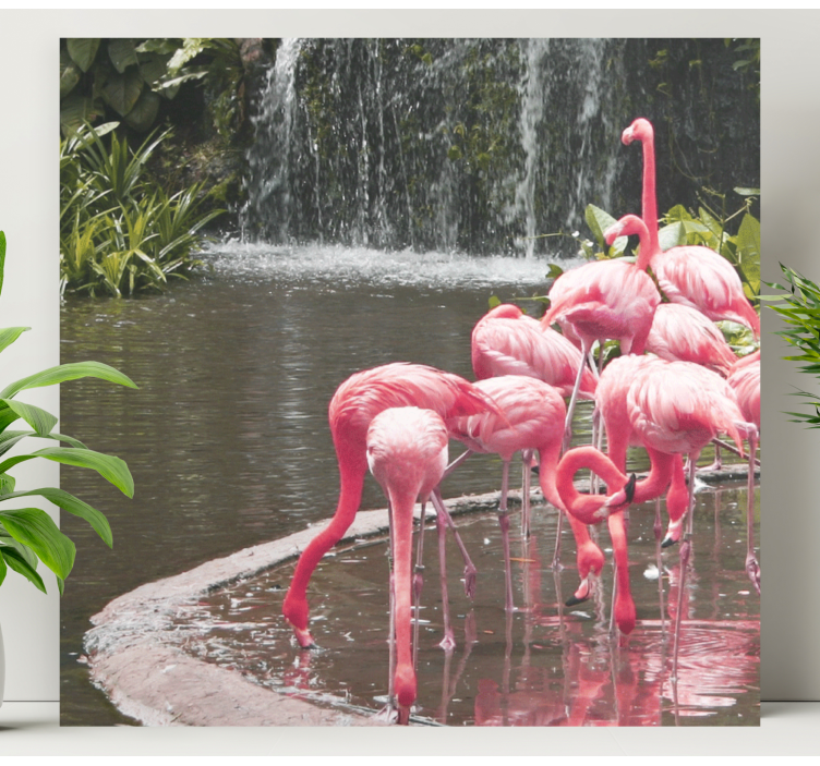 Dog wall art flamingo flock pool - TenStickers