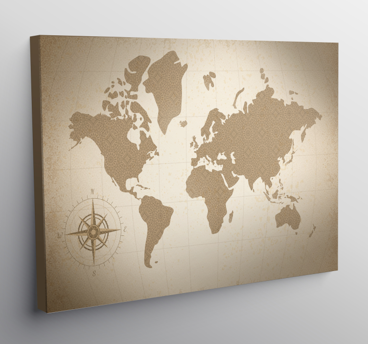 Elegant world map canvas print - TenStickers