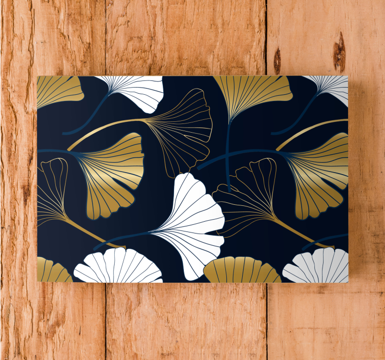Embossed Ginkgo Leaves modern canvas - TenStickers