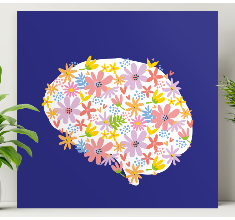 Flowers Brain colourful canvas - TenStickers