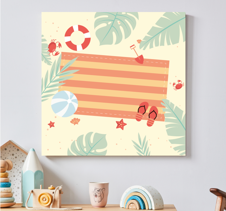 Flowers canvas coastal paradise elements - TenStickers