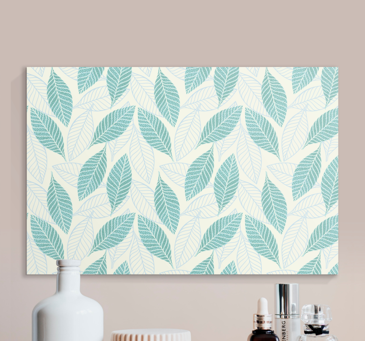 Flowers canvas delicate leaf design - TenStickers