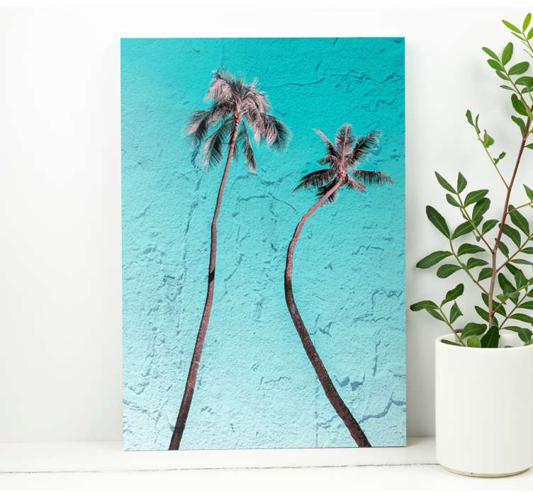 Flowers canvas elegant palm trees art print - TenStickers