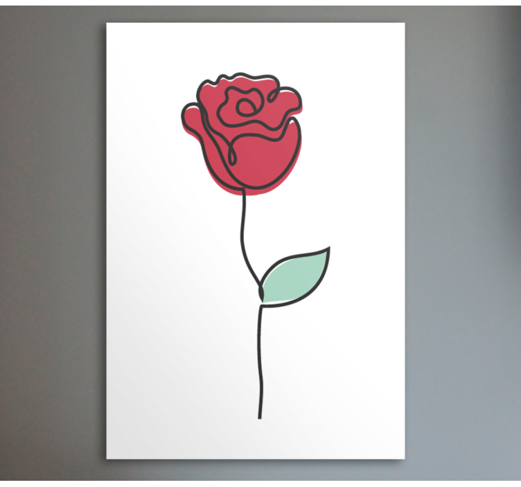Flowers canvas elegant red rose art print - TenStickers