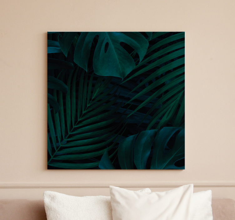 Flowers canvas lush tropical foliage - TenStickers