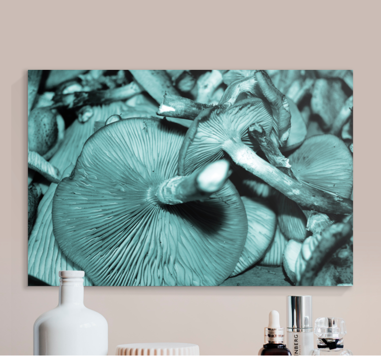 Flowers canvas mushroom growth art print - TenStickers