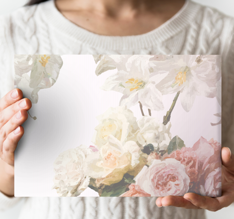 Flowers canvas subtle blossom arrangement - TenStickers