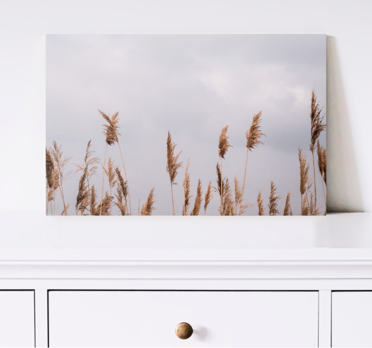 Flowers canvas tall grass stalks art print - TenStickers