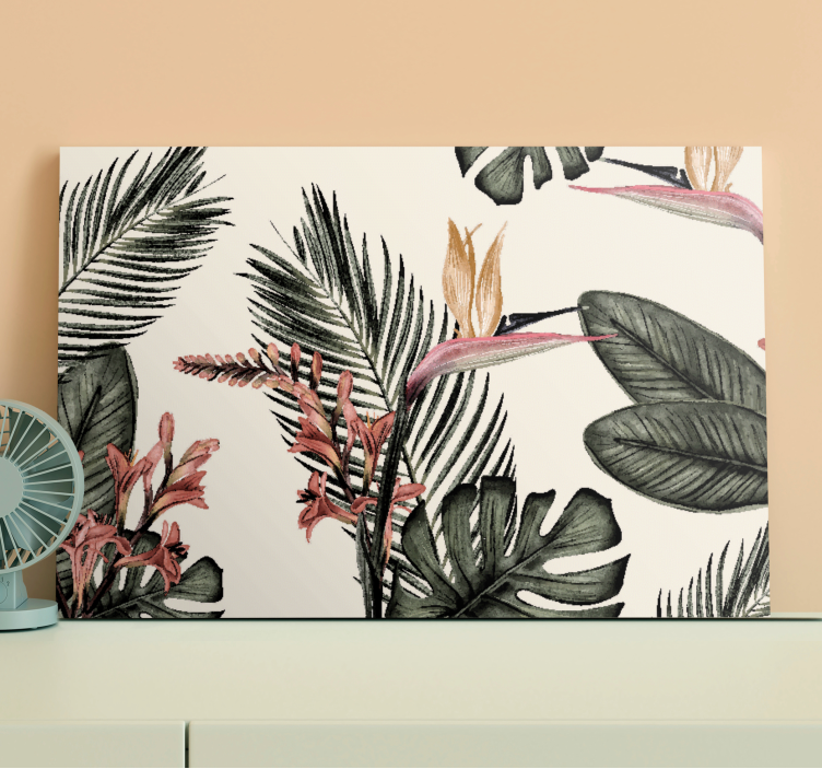 Flowers canvas tropical floral artwork - TenStickers