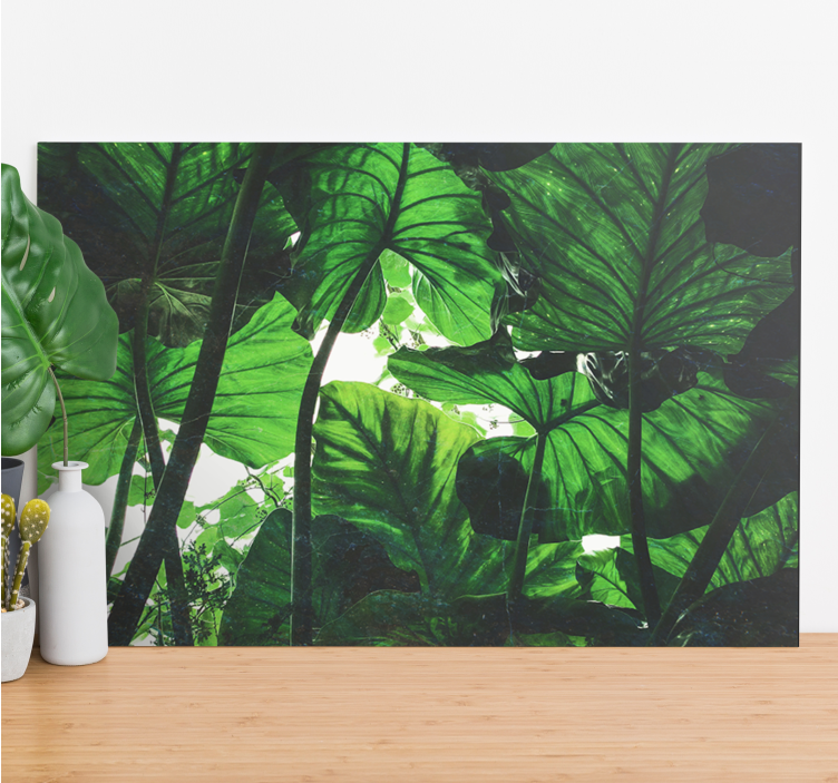 Flowers canvas tropical leaf canopy print - TenStickers