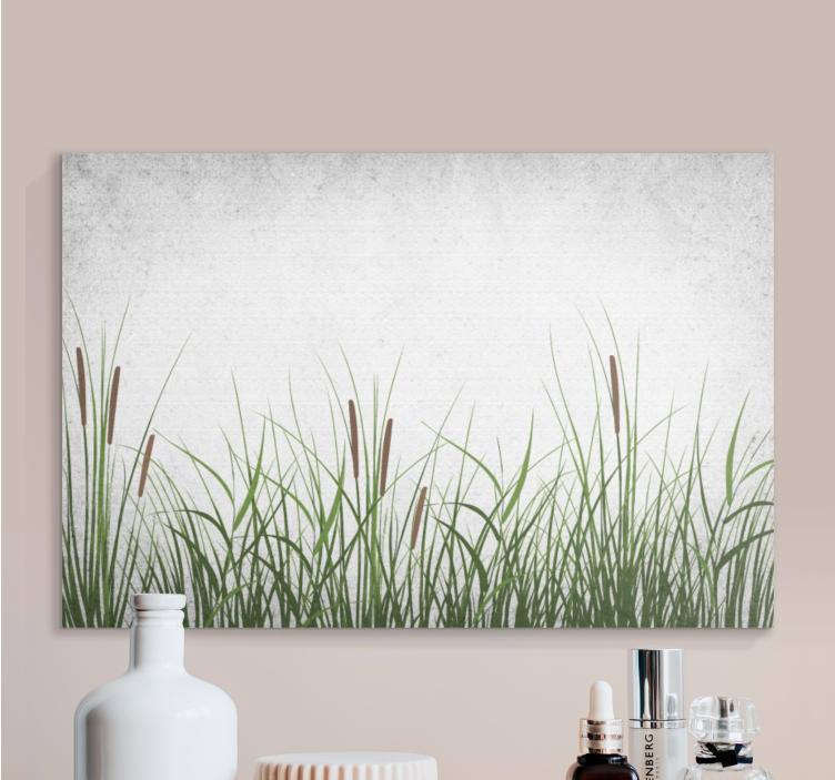 Flowers canvas with natural grass design - TenStickers