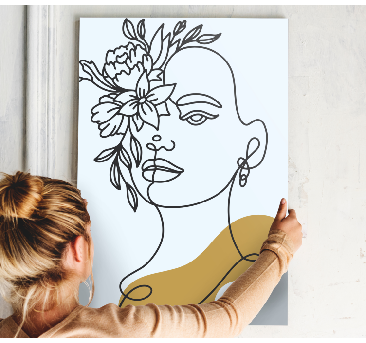 Flowers in my hair illustration flower canvas - TenStickers