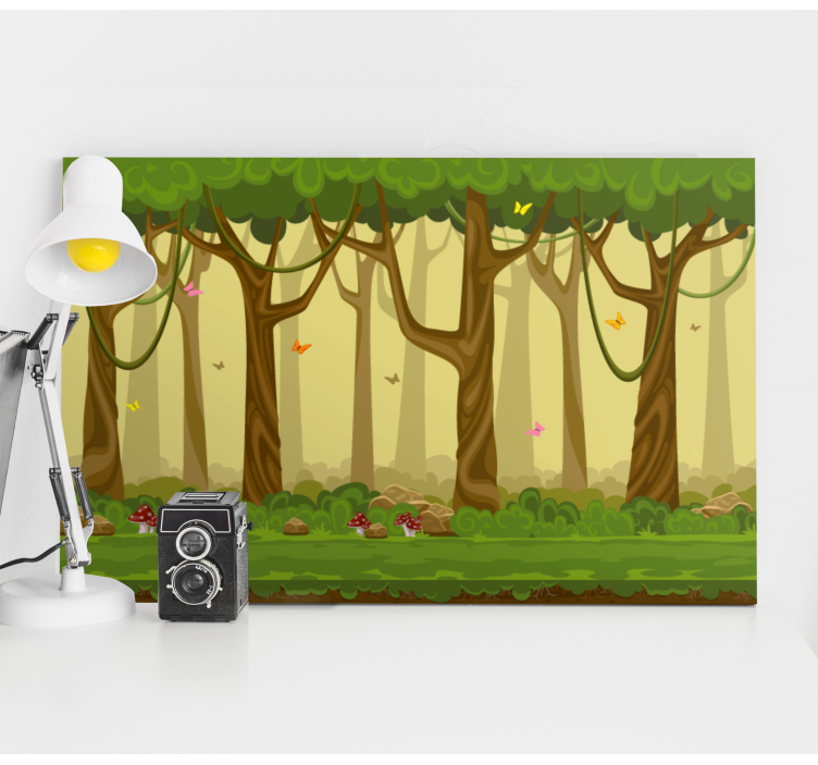 Forest cartoon Tree wall art canvas - TenStickers