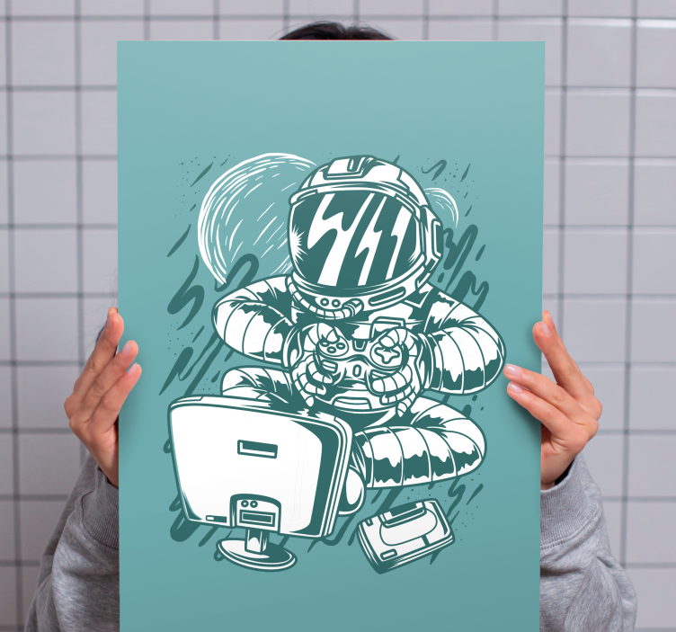 Framed gaming wall art astronaut gaming adventure - TenStickers